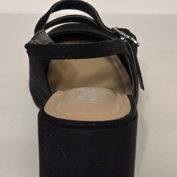 POP Womens 10 M Black Faux Suede Zaviera Mary Jane Heels NIB - Picture 5 of 6